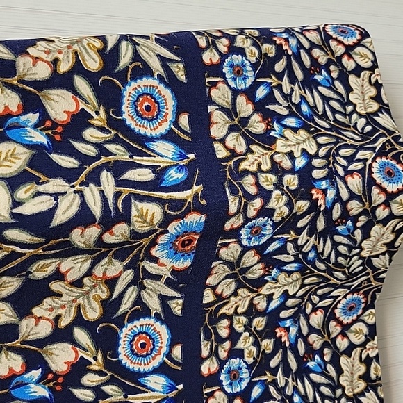 Maeve Brown and Blue Floral Sheath Midi Dress Womens Sz 8 - Picture 4 of 9